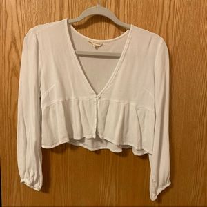 Long sleeve front button top
